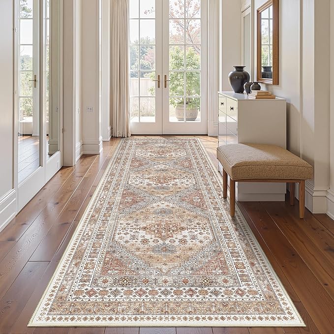 3x12 Runner Rug for Hallway, Non-Slip Long Bathroom Rugs Runner for Kitchen by Restydon
