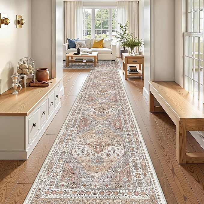 3x18 Runner Rug for Hallway, Non-Slip Long Kitchen Mats for Floor, Vintage - Image 3