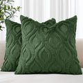 decorUhome Throw Pillow Covers 26x26 Inch Set of 2, Soft Plush Faux Wool Forest by decorUhome