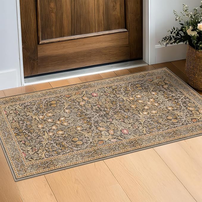 Brown Washable 2x4 Entry Rug by HazoHaus