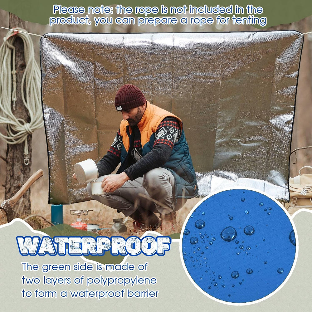Kingdder 2 Pcs 60 x 82 Inch Heavy Duty Emergency Blankets for Survival