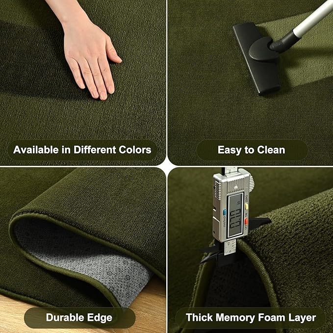 Amearea Large Modern Area Rugs for Bedroom Living Room, 6x9 Feet Olive Green - Image 4