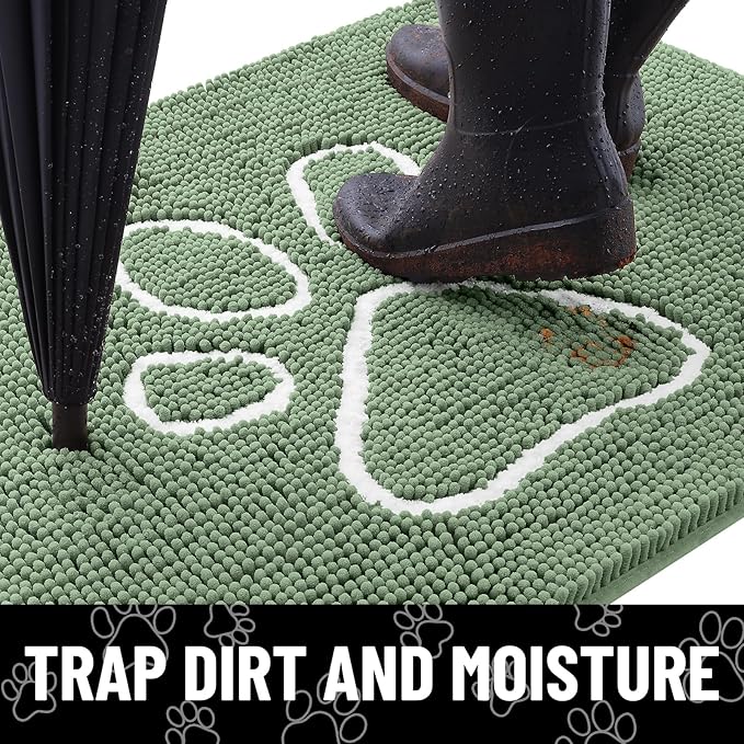 Smiry Dog Door Mat for Muddy Paws, Absorbent Dirt Trapper Non Slip Quick Dry - Image 2