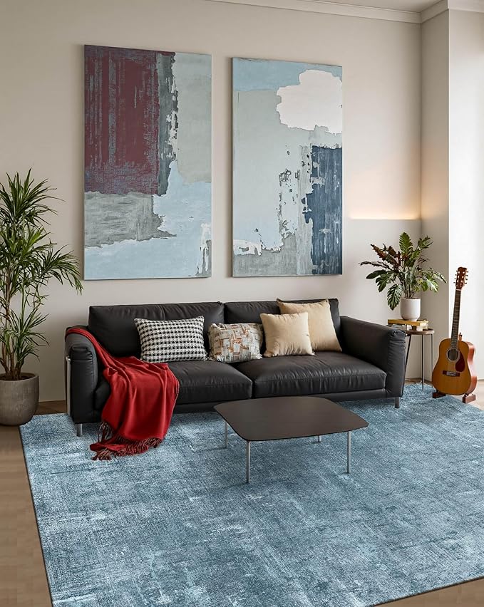 Latte&Fog 5x7 Area Rugs for Living Room Bedroom, Boho Non Slip Low Pile Carpet - Image 3