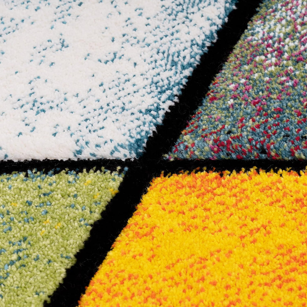 Paco Home Colorful Runner Rug with Geometric Diamonds in Multicolor, Size: 2&...