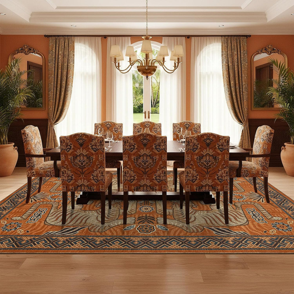 GarveeHome Tiger 6x9 Area Rugs Boho Washable Vintage Non Slip Living Room