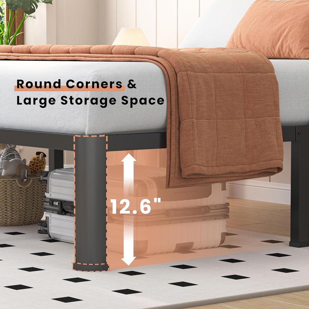 VIPSHOW 14 Inch Full Heavy Duty 3500lbs Bed Frame with Round-Corner