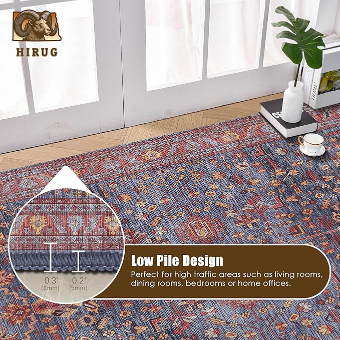 Washable Area Rug 5' x 7' Vintage Traditional Persian Mat - Image 5