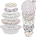 10Pcs Reusable Bowl Covers In 5 Size, Stretch Cloth Fabric Dish Cover Kitchen by CGFOXUO