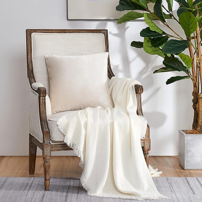 GIGIZAZA Beige Velvet Pillow Covers: Pack of 2 Throw Pillows Soft Solid Covers - Image 8