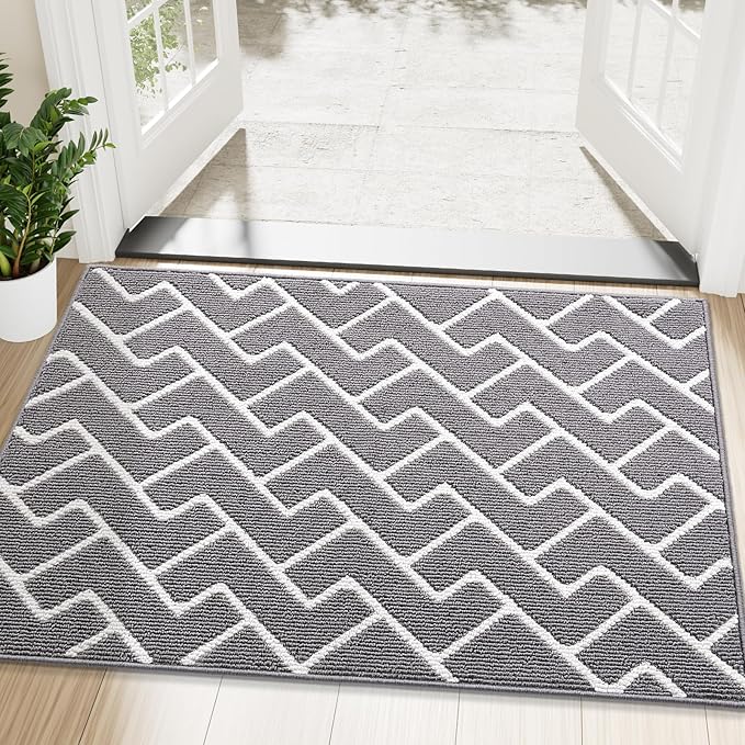 OLANLY Front Door Mat, Non-Slip Rubber Backing, Dirt Resistant and Absorbent by OLANLY