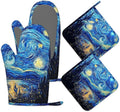 Starry Night Oven Mitts and Pot Holders Set of 4, Heat Resistant Non Slip by Unknown