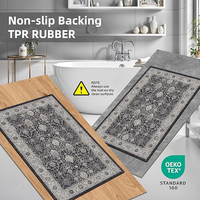 Washable 4-Piece Kitchen Floor Mats: Farmhouse Non-Slip Kitchen Sink Rug Easy - Image 5