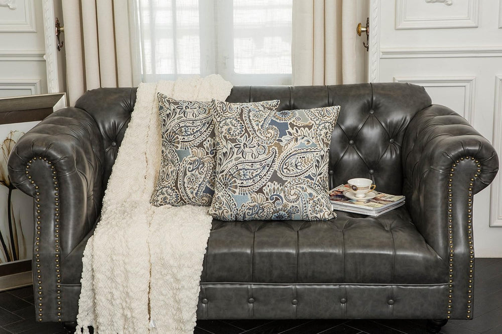 Pack of 2 Throw Pillow Covers Decorative Pillow Shells for Sofa Couch, Paisle...