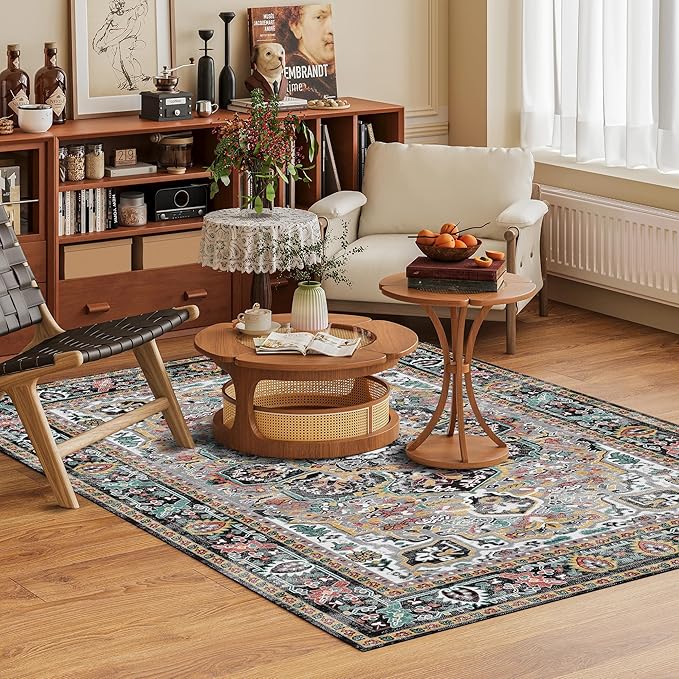 Washable Area Rug 3' x 5 ' Vintage Traditional Persian Mat - Image 2