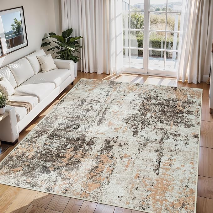 6x9 Area Rugs for Living Room Rug Washable: Abstract Rug for Dining Room by Aelenmu