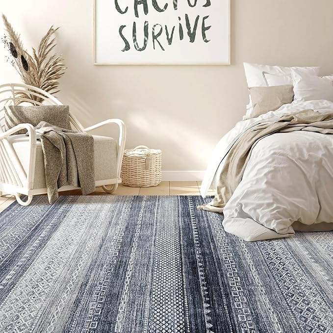 Nakagishi 10x12 Area Rug Living Room: Washable Boho Large Neutral Modern Soft - Image 6