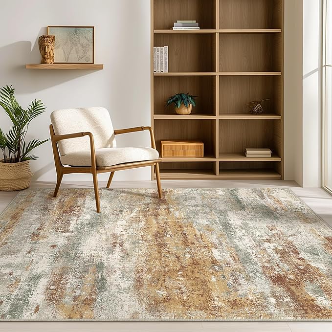 Area Rugs 5x8 for Living Room Bedroom, Modern Abstract Machine Washable Rug - Image 4