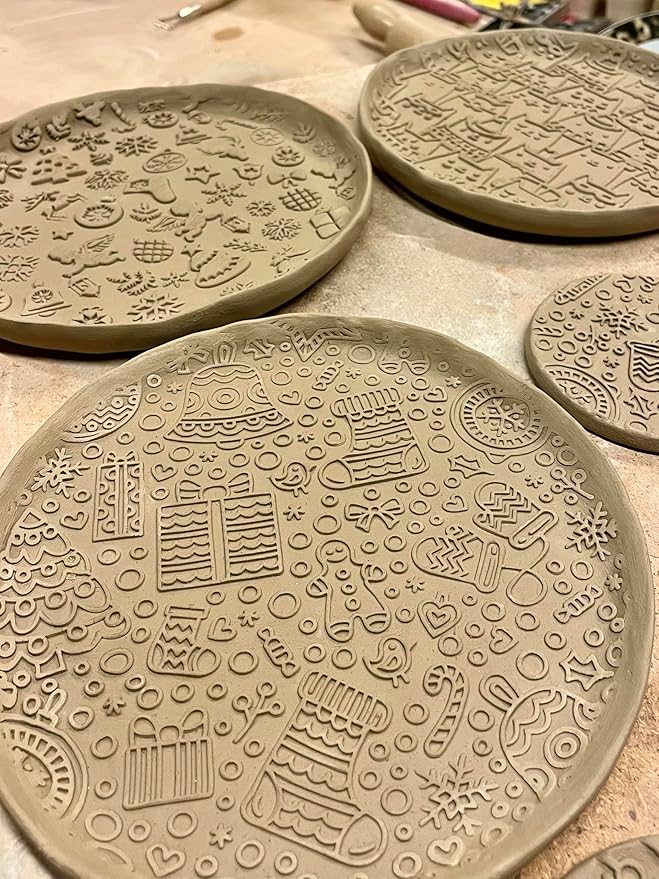 MOSS ROSE Embossed Rolling Pin for Ceramic. Clay Roller and Ceramic Stamp for - Image 6