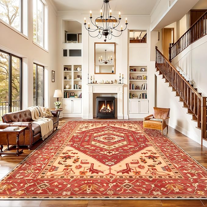 SERISSA 9x12 Area Rugs for Living Room, Large Washable Non-Slip Boho Rug - Image 3