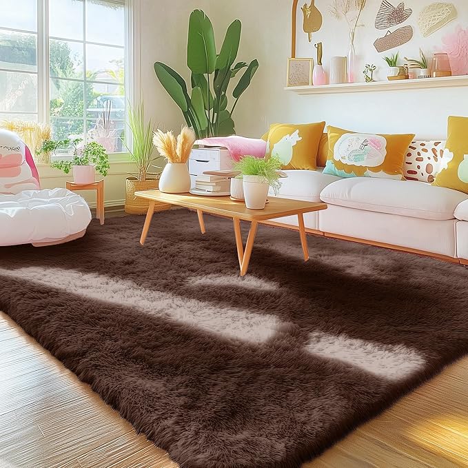 OLANLY Area Rugs for Living Room Bedroom, Machine Washable 4x5.9 ft Soft Fluffy - Image 3