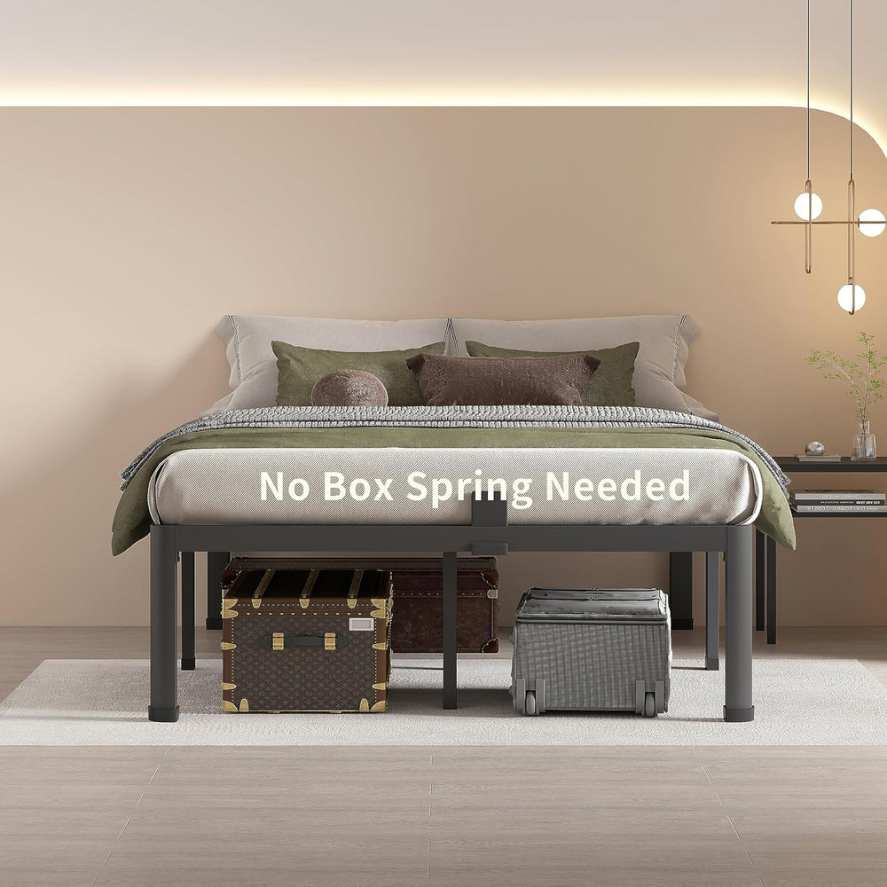 MAF 14 Inch Full Size Metal Platform Bed Frame with Round Corner Legs