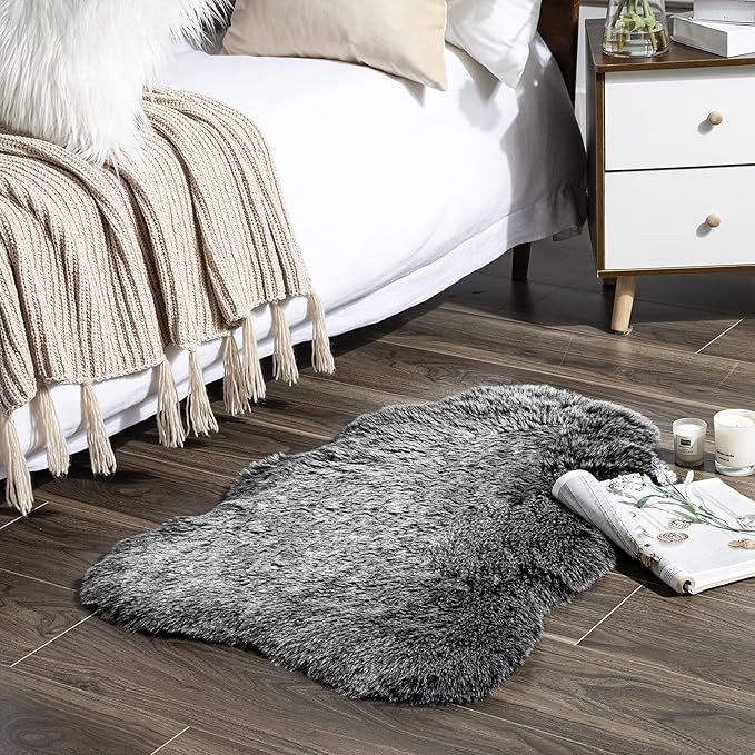 Ashler HOME DECO Soft Fox Faux Fur Chair Couch Cover Area Rug - Image 2