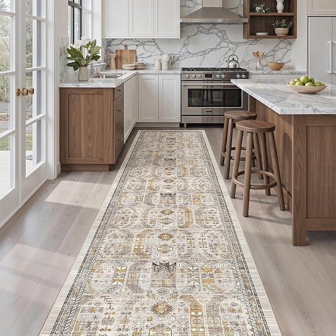 Madane Hallway Runner Rug 2'6''x12' Kitchen Runner, Non Slip Vintage Runners - Image 4