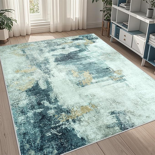 5x7 Area Rugs for Living Room Rug Washable: Abstract Rug for Dining Room by Aelenmu