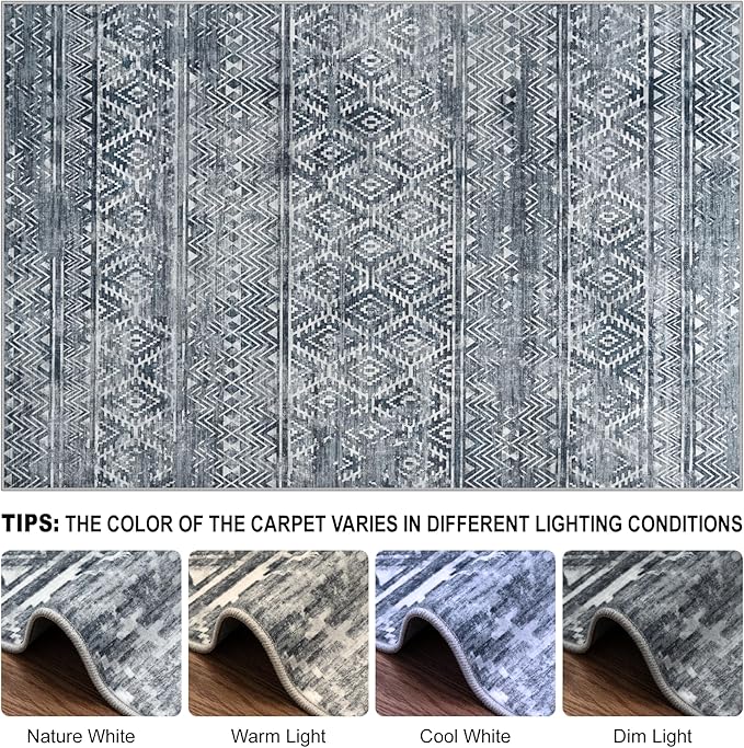 9x12 Area Rugs Washable Rug: Anti-Skid Abstract Modern Living Room Rug Soft - Image 8