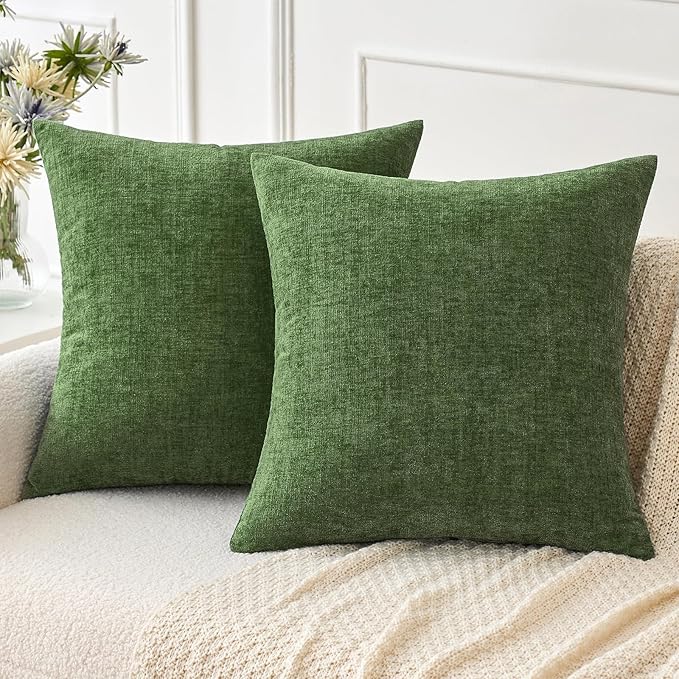 MIULEE Pack of 2 Couch Throw Pillow Covers 18x18Inch Soft Moss Green Spring by MIULEE