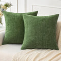 MIULEE Pack of 2 Couch Throw Pillow Covers 18x18Inch Soft Moss Green Spring by MIULEE