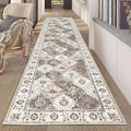 HEBE Hallway Runner Rug 2'x10' Washable Vintage Distressed Area Rugs Non Slip by HEBE