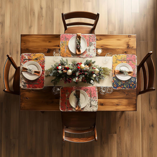4-Piece Floral Patchwork Quilted Placemats, Original | 13 x 19 inch, reversible quilted cotton, four distinctive designs, machine washable, gift-ready packaging