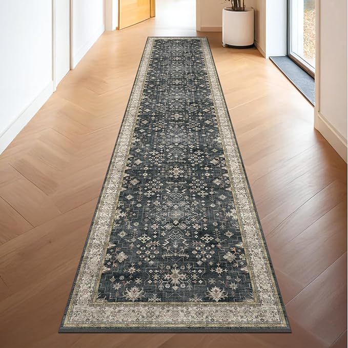 Hazo Haus Black Boho Washable 3x20 Extra Long Runner Rug - Image 6