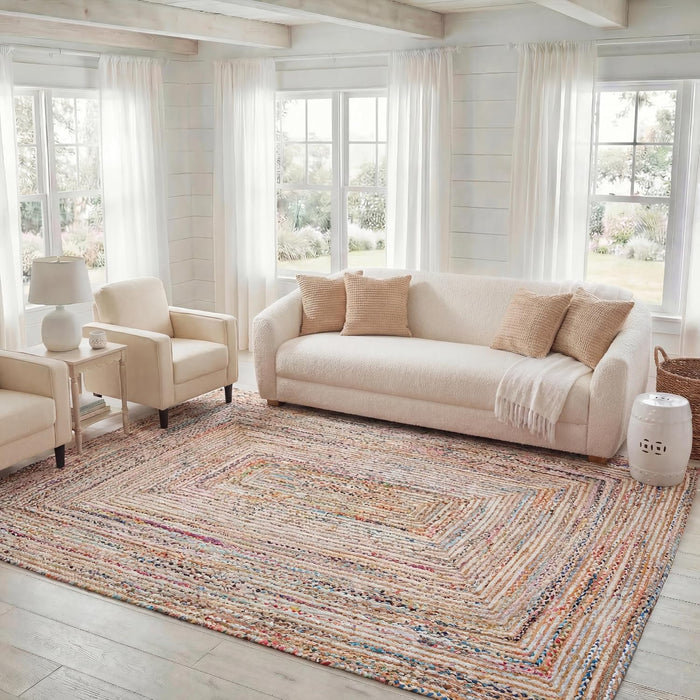 SAFAVIEH Cape Cod Area Rug 6x9, Jute Textured Beige & Multi CAP202B