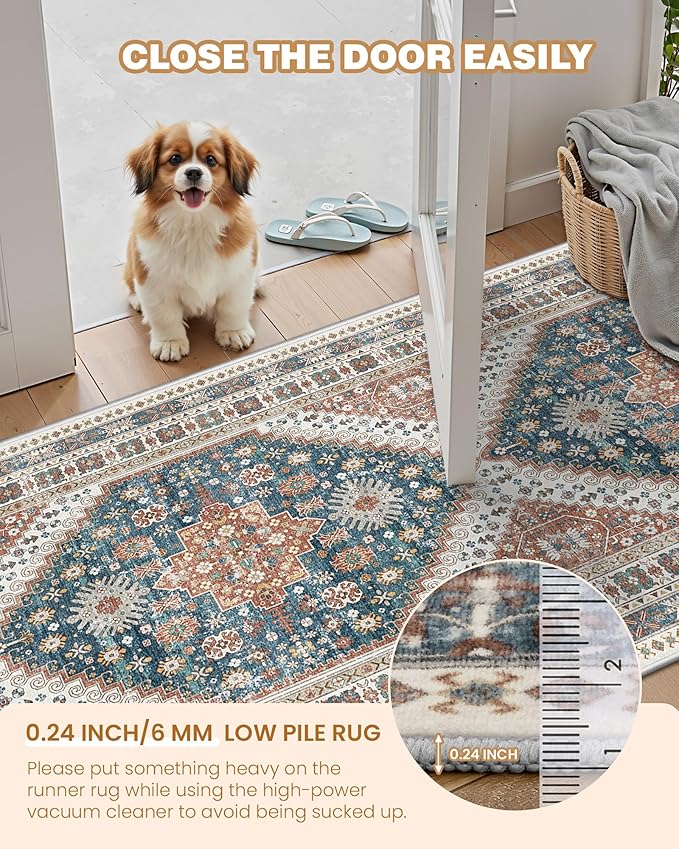 Kitchen Runner Rug Non Slip Washable 2.5x8, Soft Low Pile Entryway Rug Runners - Image 6