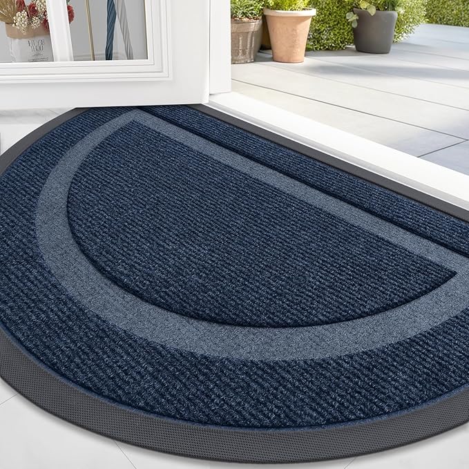 OLANLY Half Circle Door Mat Indoor Outdoor Entrance Welcome, Waterproof by OLANLY