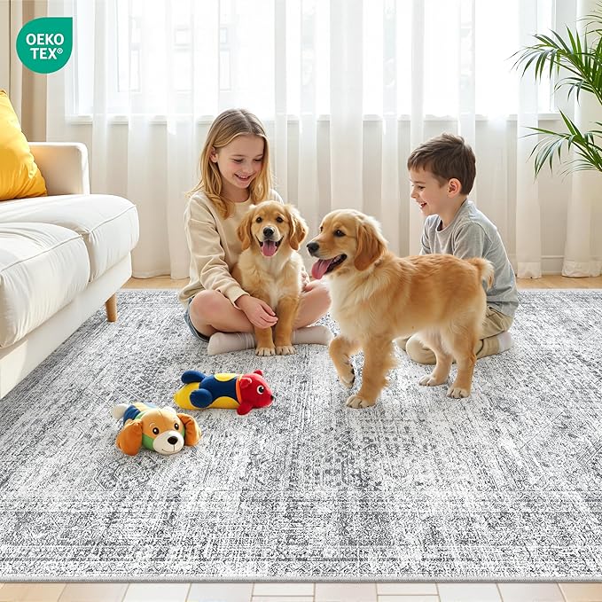 8x10 Area Rugs for Living Room, Non-Slip Backing Large Washable Rug for Nursery - Image 9