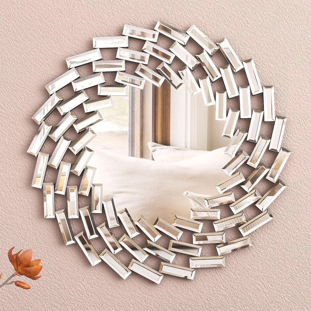SHYFOY 18" Decorative Wall Mirror, Living Room Modern Round Mirrors