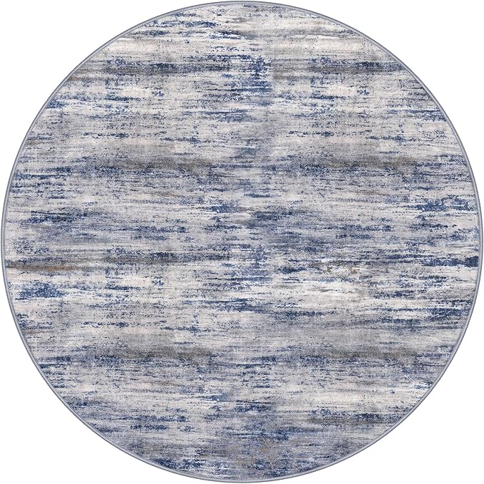 KOZYFLY Modern Abstract Round Washable Rug 5Ft, Non-Slip Soft Kitchen Bathroom - Image 8