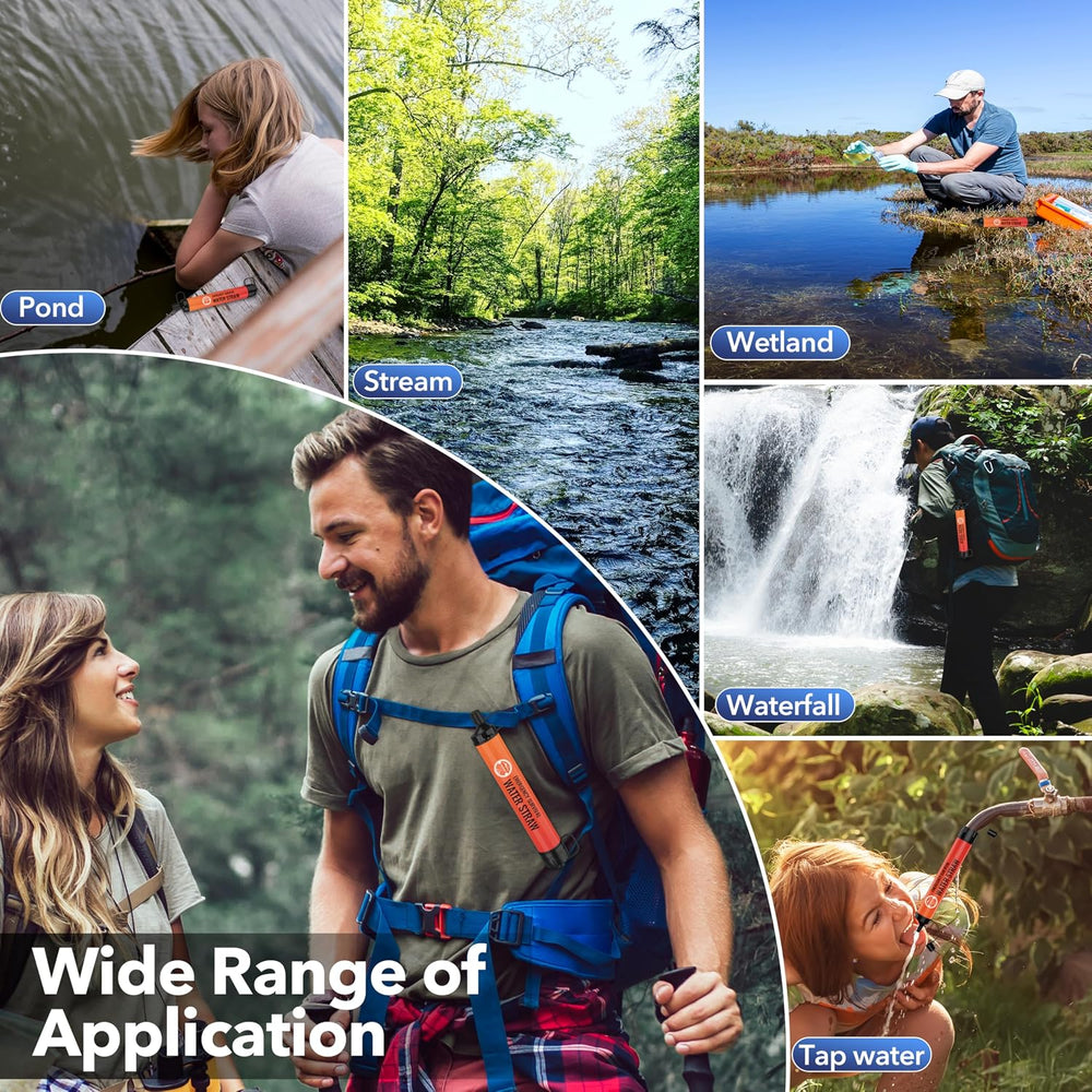 Straw Water Filter 8 Pack - Outdoor Camping & Hiking Survival Gear