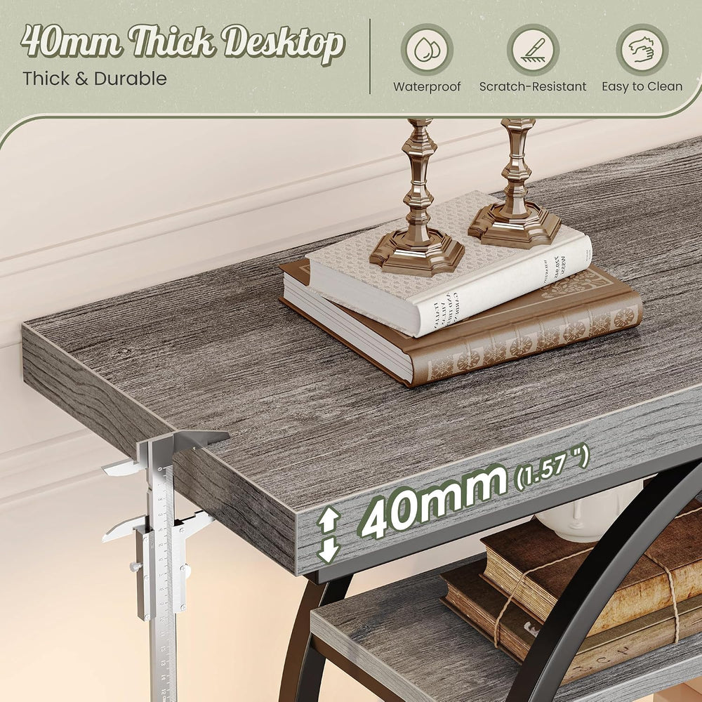 Huuger 41.3 Inch Entryway Table, Console Table with Shelves, Sofa Table