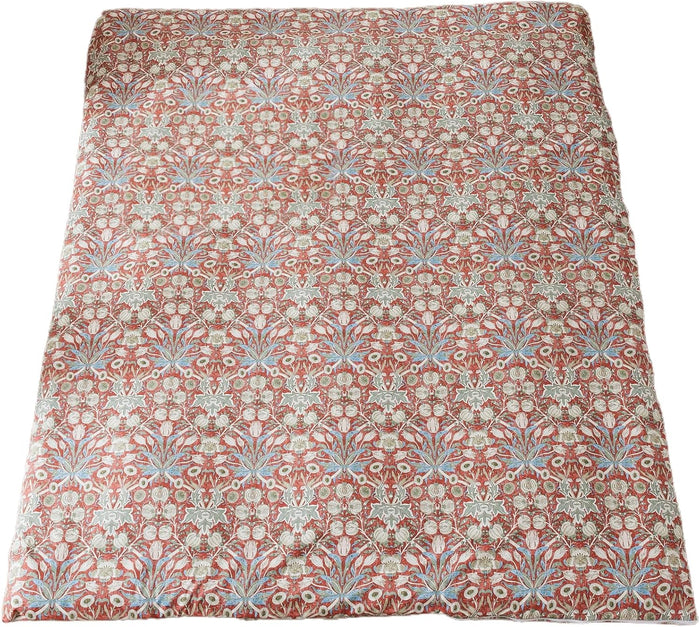 100% Cotton Futon Cover for Japanese Futon Floor Mattress with Zipper Twin Full Queen Machine Washable Super Soft (Red Toned Flower, Twin)