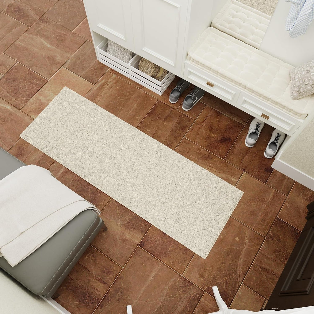 Ottomanson 2' x 6' Shaggy Runner Rug - Plush & Cozy Non-Slip Carpet for Bedroom, Living Room, Bathroom & Entryway - Durable & High-Traffic Friendly for Hallways & Dorms, Cream