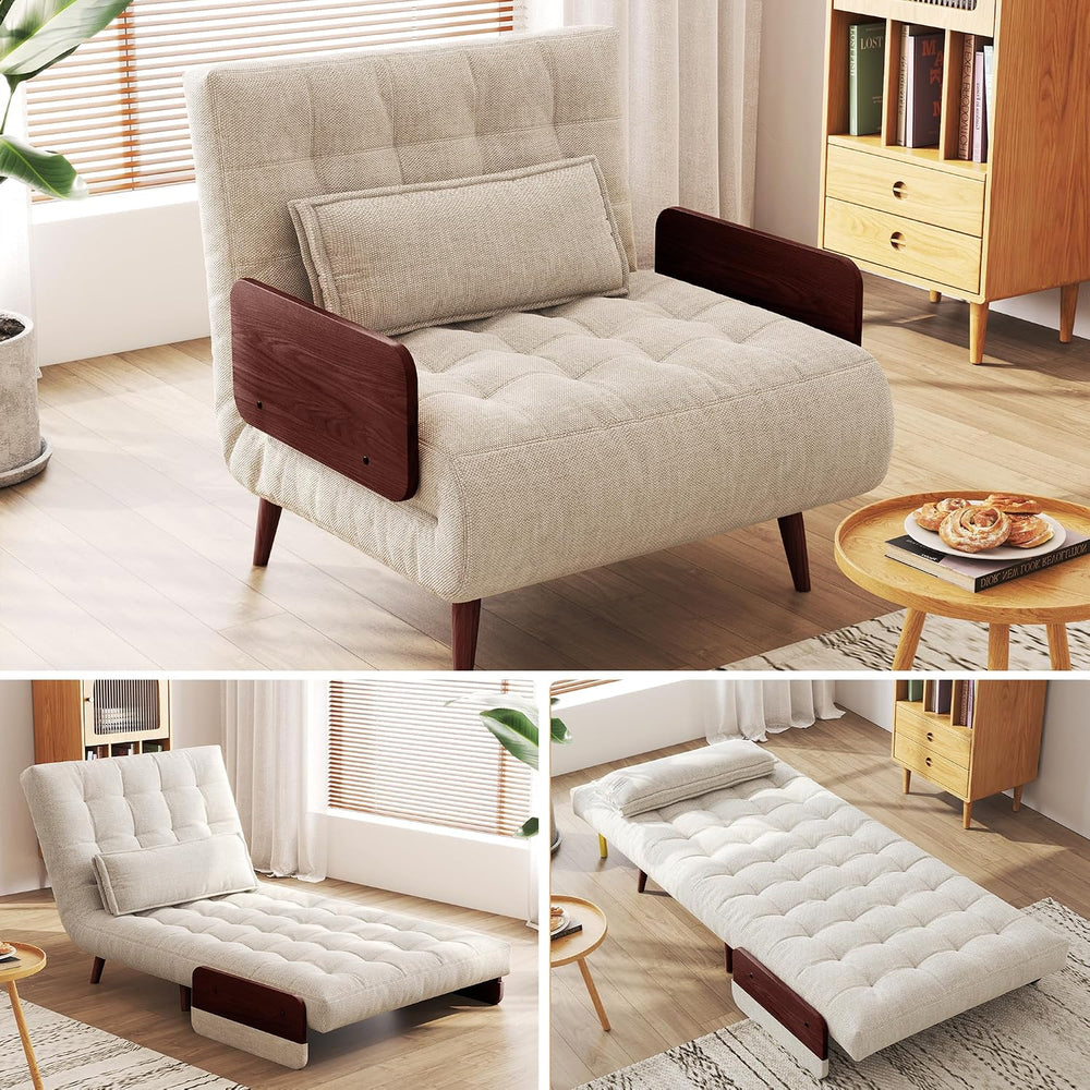 JASIWAY 3 in 1 Convertible Sleeper Chair, 28" Futon Sofa for Small Spaces