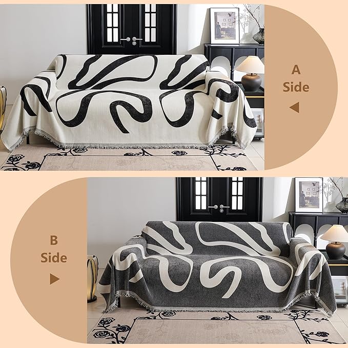 MYSKY HOME Couch Cover for 3 Cushion Couch Sofa Cover, Super Soft Boho Couch - Image 3