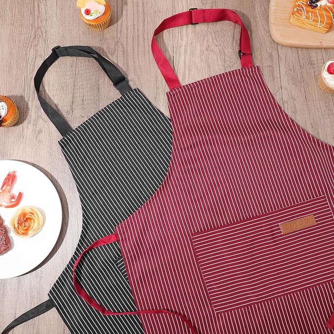 2 Pack Stripes Kids Apron, Kids Cooking Aprons - Image 8