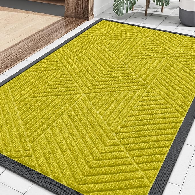 Smiry Front Door Mat Outside Entrance, Heavy Duty Sturdy Natural Rubber Doormat by Smiry