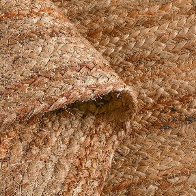 Hausattire Hand Woven Jute Braided Rug, Reversible Boho Entry Area Rugs - Image 9